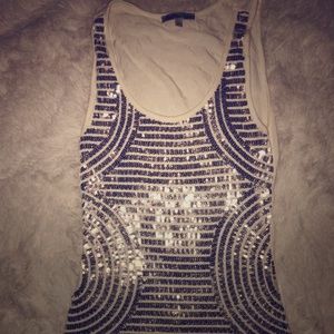 White sequin tank